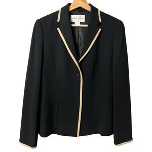 Jaeger Womens Wool Black Blazer Size 6 Old Money Quiet Luxury Timeless Corpcore